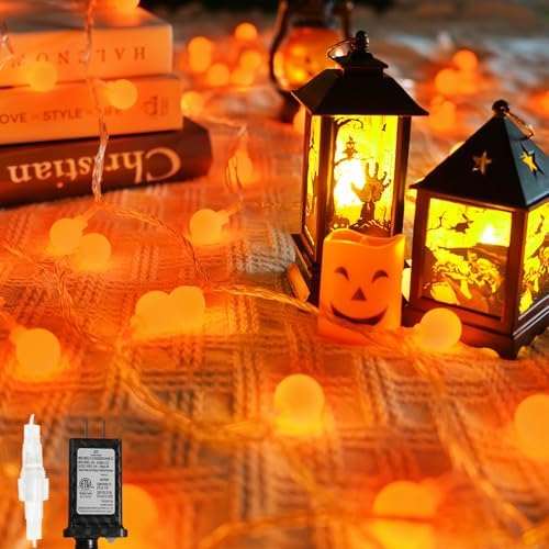Connectable 43FT 100LED Globe String Lights Indoor, Halloween Lights by LORRYTE