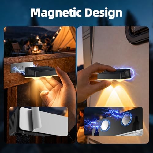 8-Pakc Solar Fence Lights Magnetic 3 in 1, 5S Quick Installation - Image 4