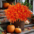 AXYLEX Artificial Fall Flowers Outdoor, Fake Mums (Orange Yellow) by AXYLEX