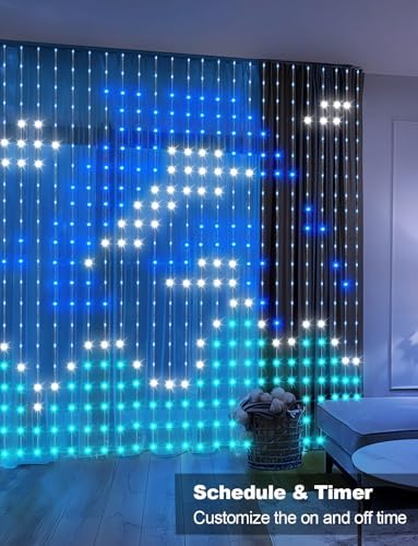 echosari 400 LED Smart Curtain Lights Plug in with App Programmable - Image 6