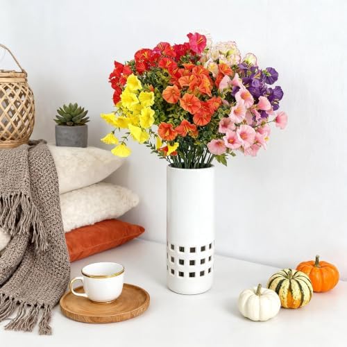 FR 10 Bundles Artificial Flowers for Outdoors/Indoors, UV Resistant Faux Plastic Plants for Home Decor, Faux Plants for Spring Summer Porch, Window Box & Vase Decoration(10 Types of Eucalyptus) - Image 5