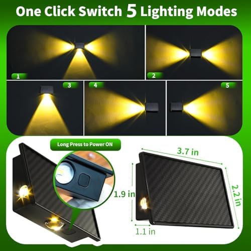 JSOT Solar Deck Lights Outdoor - 12 Pack Stair Step Fence Waterproof Light 5 Lighting Modes for Backyard Garden Wall Outside Patio Decor (Warm Light) - Image 3