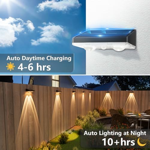 NIORSUN Solar Fence Lights,24 Pack Solars Deck Light,Warm White Color,Outdoor Bulb Waterproof Led IP65,Power Patio Lamp with Lenses for Outside/Backyard/Railing/Yard(Black) - Image 3