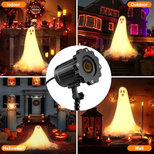 Halloween Projector Lights Outdoor,3D Dynamic Ghost Decorations Light,2026 Upgraded Clearer Ghost HD Patterns,Holiday Light for Home Window Wall Halloween Garage Door Decor - Image 4