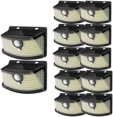 Aootek Solar Motion Sensor Lights Outdoor 120 LEDs, Black, 12 Pack by Lightupeveryconer