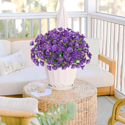 10 Bundles Artificial Flowers for Outdoors Purple Outdoor Fake Silk Flower - Image 4