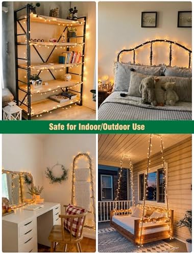 Hopolon Clear Christmas Lights, 13 FT 50 Count String Lights Green Wire - Image 2