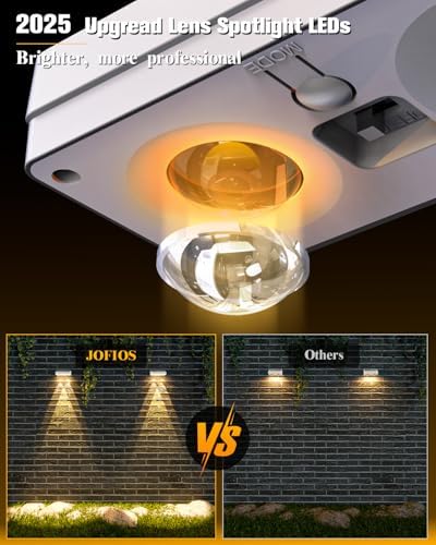 JOFIOS Solar Fence Lights 16 Pack, 50 Lumens Outdoor Solar Lights with 12 Modes RGB Color Glow LED，Waterproof, Solar Lights for Patio, Backyard, Deck, Fence, Railing(White Shell) - Image 3