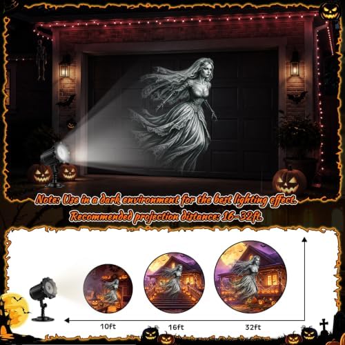 Halloween Projector Light Outdoor Upgraded Patterns(Ghost Bride) - Image 4