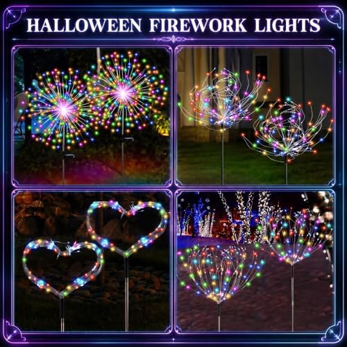 Tujoe 6 Pcs Christmas Solar Firework Stake Lights 180 LED 8 Modes - Image 4