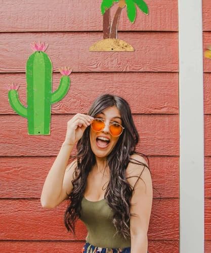 Putuo Decor Cactus Metal Wall Decor, 13.78" x 9.80" Southwestern Tin Wall Sign, Desert Plant Hanging Wall Art for Southwest Bathroom Bedroom Patio Porch Garden Home Decor - Image 5