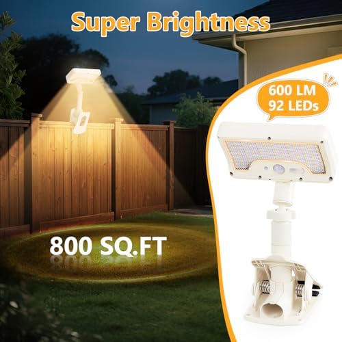 Clip On Solar Motion Lights Outdoor,360°Rotatable Fence Lights(4Pack,3000K) - Image 3