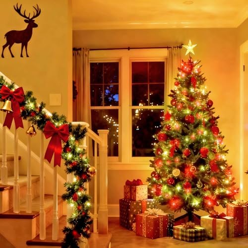 88FT 240LED Extra-Long Connectable String Lights Indoor Outdoor Clear Wire, Red&Green Christmas String Lights, Plug in Twinkle Fairy Light with Timer for Wedding Patio Tree Yard Christmas Decorations - Image 7