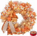 24 Inch Fall Wreaths for Front Door, Pumpkin Wreath by Presentastic