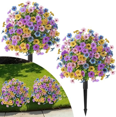 Alupssuc 2Pcs 20" Artificial Topiary Ball Flowers for Outdoors Decoration by Alupssuc