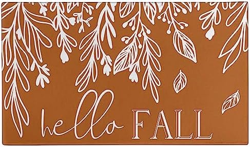 Fall Door Mat, Pumpkin Leaf Welcome Mat for Front Door, Thanksgiving Autumn Indoor/Outdoor Non-Slip Rug, Farmhouse Home Porch Decorations 30" x 17" by Xsinufn