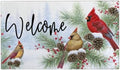 Winter Door Mat Outdoor for Front Door,Cardinal Pine Twigs Berry Merry Christmas Welcome Doormat,Xmas Holiday Floor Rugs for Indoor Porch Entrance Farmhouse Decor 30" x 17" by Xsinufn