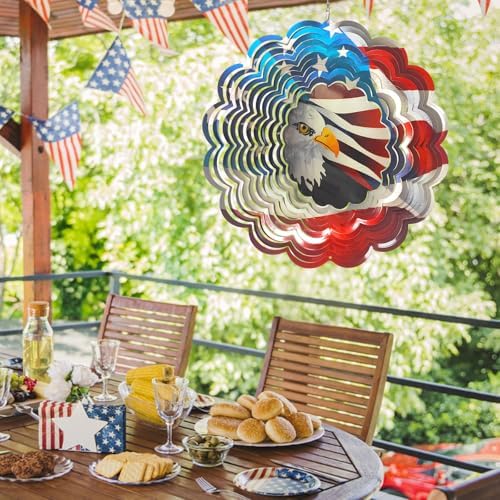 Eagle Wind Spinner, 3D Hanging Outdoor Decor - Image 2