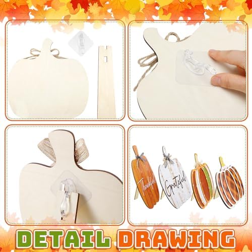 Moucuny Set of 6 Farmhouse Outdoor Fall Decoration for Home Porch, Pumpkin - Image 4