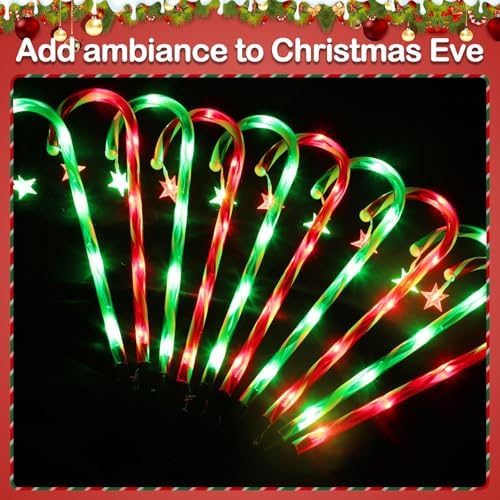 DAMEING 10 Pack 21in Solar Candy Cane Lights - Image 3