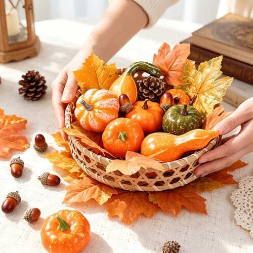 34PCS Fall Pumpkins Decor for Autumn Thanksgiving Halloween Home Decoration - Image 6