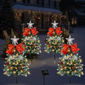 Christmas Tree Solar Pathway Lights Outdoor Decor, 4 Pack, Snowy by TAILERRI