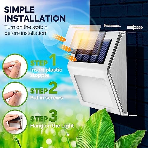 GIGALUMI 12 Pack Solar Fence Lights Outdoor, Waterproof LED, Cold White - Image 7
