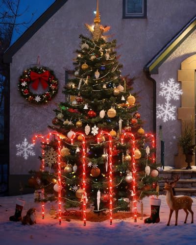 COOLWUFAN 36" Candy Cane Christmas Decorations, 24 Pack Giant Candy Cane Lights, Outdoor Pathway Markers Lights for Xmas Holiday Walkway Patio Garden Yard Lawn - Image 6