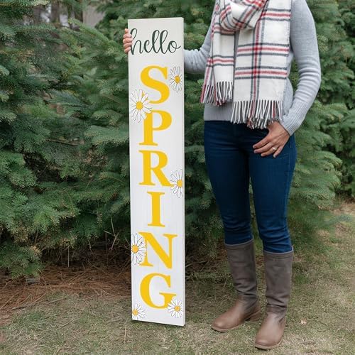 8"x48" Spring Welcome Sign for Front Porch, Hello Spring Porch Sign for Front Door Durable PVC Welcome Home Decorations for Outdoors p (Design 1) - Image 6