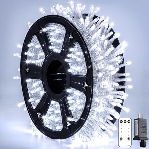 JMEXSUSS Clear Wire 720LED 230 FT White Christmas Lights with 8 Modes by JMEXSUSS