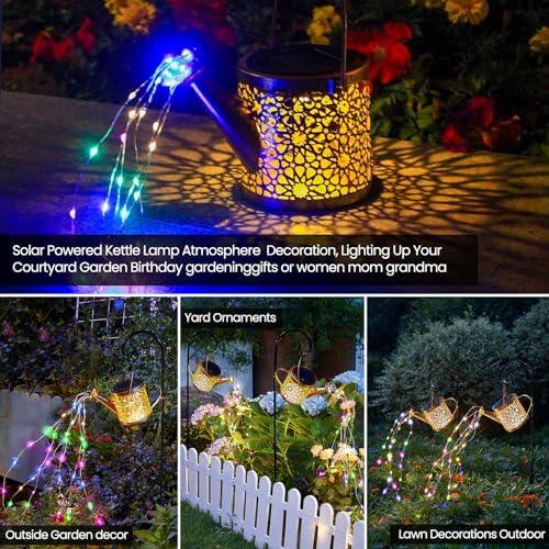 Solar Lights Outdoor Decorative, 2 Pack Solar Watering Can Lights - Image 2