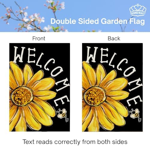 CROWNED BEAUTY Spring Summer Daisy Bee House Flag for Outside 28x40 Inch - Image 6