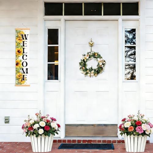 Sunflower Welcome Porch Banner, Welcome Decorations Porch Banner, Rustic Seasonal Banners for Front Door Indoor Outdoor Decor, Summer Party Decorations for Farmhouse Yard Home - Image 5