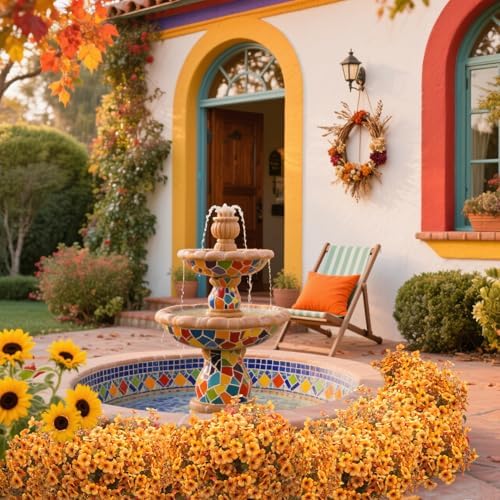 Grunyia 16 Bundles Artificial Fall Flowers UV Resistant Faux Greenery, All Weather Outdoor Autumn Decor for Thanksgiving Christmas Wedding Home Garden Fireplace Party Décor (Fall Orange Yellow) - Image 7