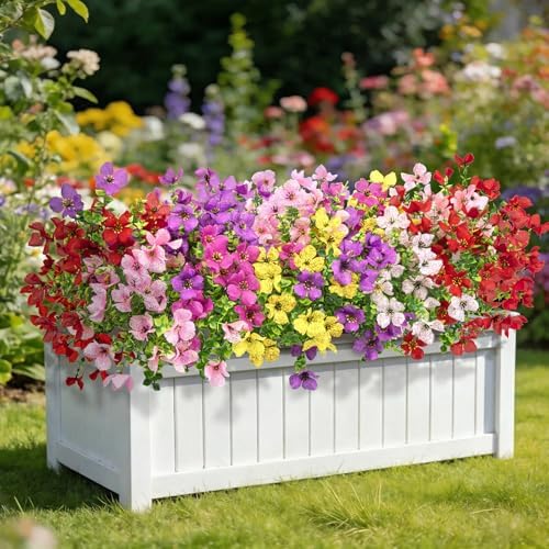 Ouddy Decor 16 Pcs Multicolor Artificial Flowers for Outdoors Decorations - Image 6