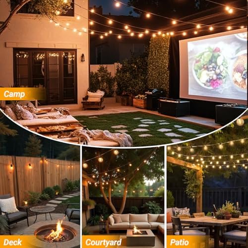 LAMPHOME LED Outdoor String Light, 100 Feet Patio Lights with 50+2 Edison Shatterproof Bulbs(2 Spare), UL Waterproof Outside Lights connectable,Dimmable for Backyard Porch Decor - Image 7