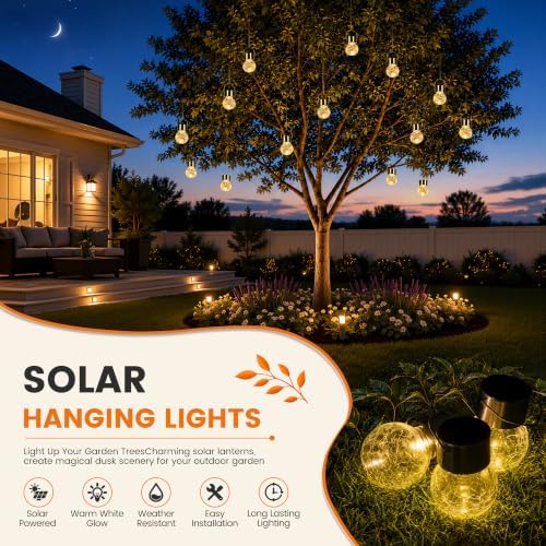 GIGALUMI Solar Lights Outdoor Hanging Lantern Garden Decor for Outside 16Pc - Image 3