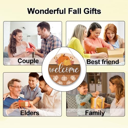Fall Welcome Sign for Front Door, Maple Leaves Door Sign, Thanksgiving Wooden Hanging Decor for Porch Home Outdoor Indoor Office​Wall -B05 - Image 7