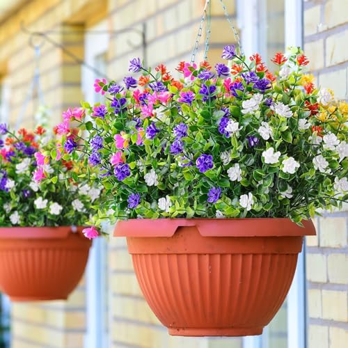 AmyHomie 20 PCS Artificial Flowers for Outdoors, UV Resistant Fake Plants - Image 4