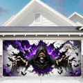 7 x 16 ft Purple Grim Halloween Garage Door Decorations Halloween decorations Door Cover, Hanging Banner for Home, Outdoor, Indoor, Spooky Party, Wall, Window by THISFIND