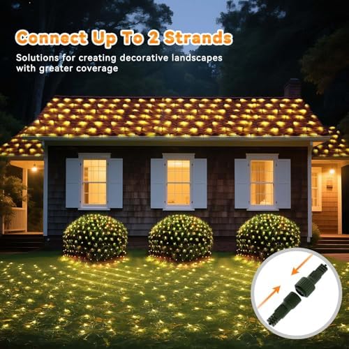 LitHome 21FT x 5FT Christmas Net Lights Outdoor Mesh Lights Connectable - Image 5