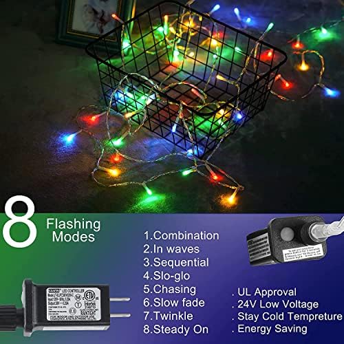 Christmas Decorations Star String Lights, 320 LEDs Outdoor Waterfall Tree Lights with 13" Topper Star, Plug in Waterproof Hanging Fairy Lights for Xmas New Year Holiday Party Yard Patio Decor - Image 3