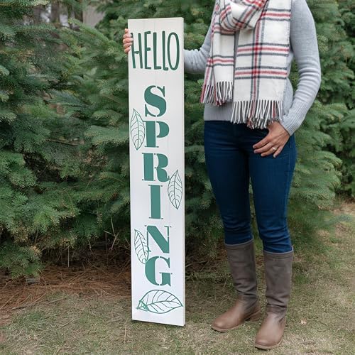 8"x48" Spring Welcome Sign for Front Porch, Hello Spring Porch Sign for Front Door Durable PVC Welcome Home Decorations for Outdoors p (Design 3) - Image 6