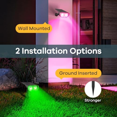 Linkind Solar Lights Outdoor Waterproof LED Landscape Spotlight RGB 6 Pack - Image 4