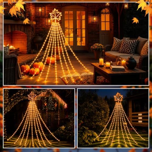 Huquary Fall Leaves Waterfall String Lights Led, 2 ft - Image 6