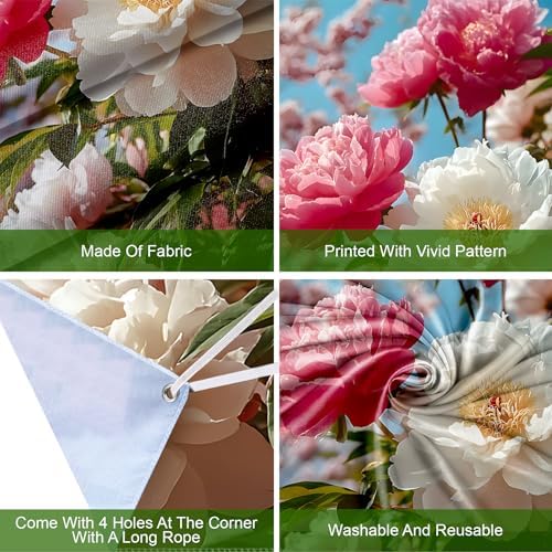 Front Door Covers Decorative, Spring Flower Design Door Curtain 70.8 x 35.4 Inch for Porch Outdoor Indoor Home Decor (Colorful-251) - Image 3