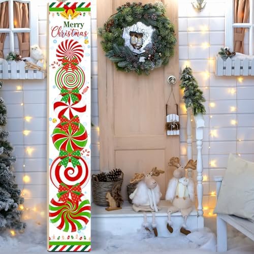 Welcome Porch Sign, Wooden, 47.2", Outdoor Front Door, Candy by TOMPOP