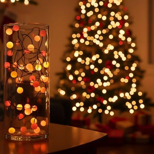 QBIS Battery Powered Halloween Lights, 40 Berry Lights, Orange Yellow Red - Image 4