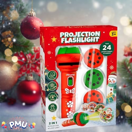 PMU Christmas Flashlight Projector, 24 Different Christmas Tree Santa Claus Christmas Image Projection for Christ Home Birthday Party Light Pkg/1 - Image 3