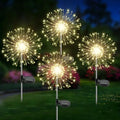 Solar Garden Lights Outdoor, 4 Pack 120 LED Twinkling Firework Lights Decorative with 2 Modes, Outdoor Waterproof Solar Starburst Light for Yard Pathway Planter Patio Decor, Warm White by Unknown